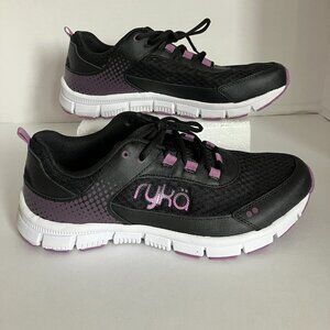 Ryka Harmonic Sneakers Womens 9.5 Cross Training Black/Purple Lace Up Mesh.